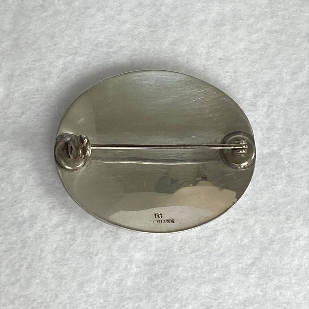 VTG Sterling Silver 925 IC James Craig Engraved Oval Monogram Brooch Pin HKF HFK - Picture 5 of 16